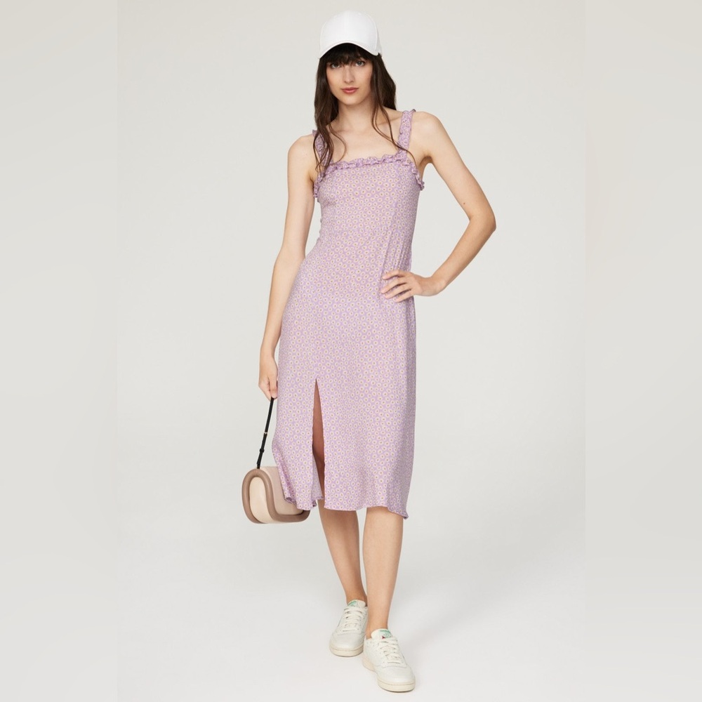 Louna Purple Daisy Midi Dress